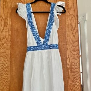 J. Crew Ruffle Deep V-Neck Beach Dress